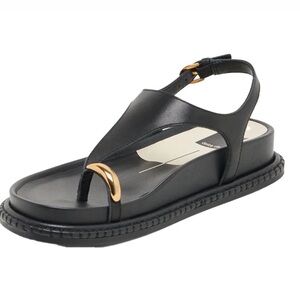 Dolce Vita Stefan Black Sandals with Gold toe ring